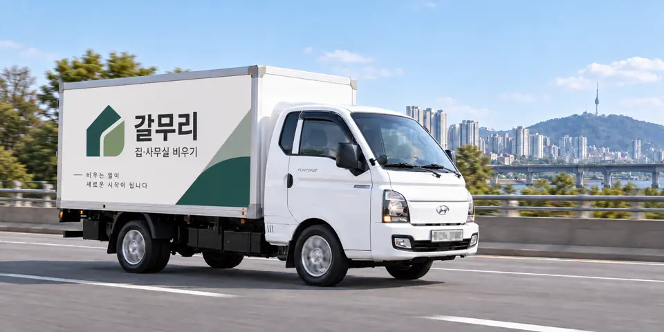 갈무리 작업 차량 (그림) · 시흥4동 유품정리